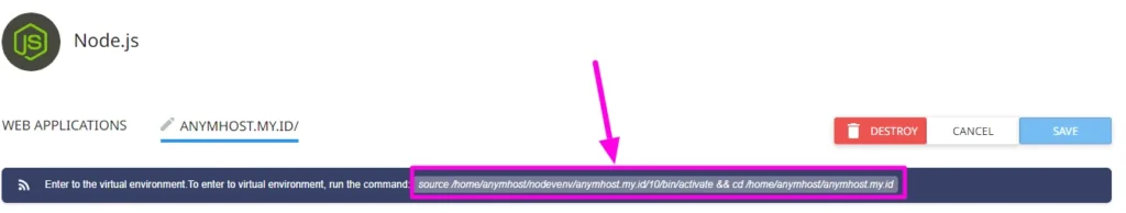 virtual environtment nodejs