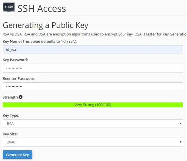 generate ssh key