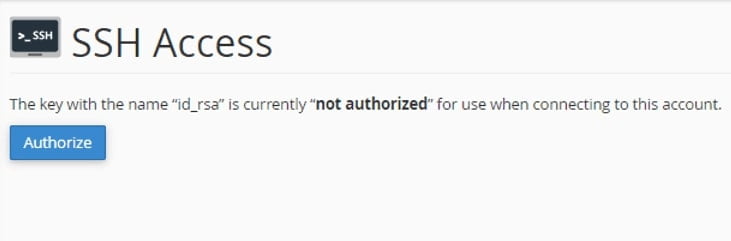 authorize ssh key