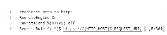 htaccess force redirect https