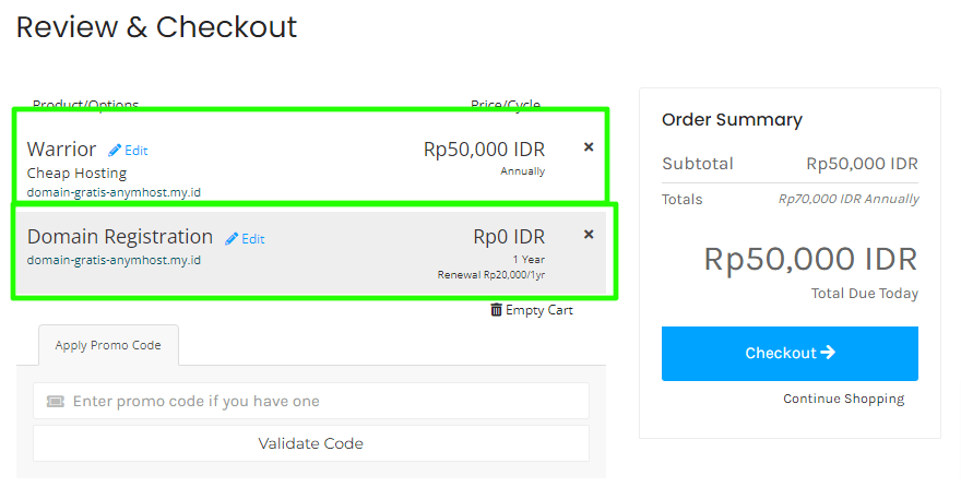 promo domain gratis di AnymHost