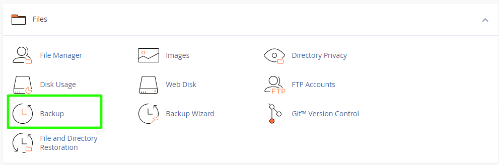 menu backup AnymHost
