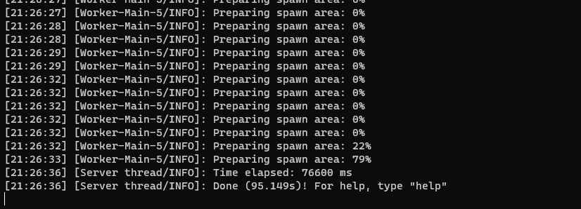 server minecraft running