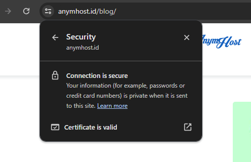 mengecek status ssl pada browser