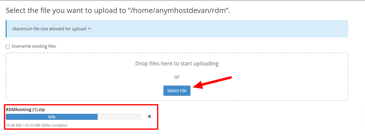 upload data rdm