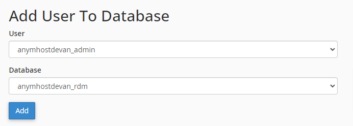 memberikan priviledge user ke database