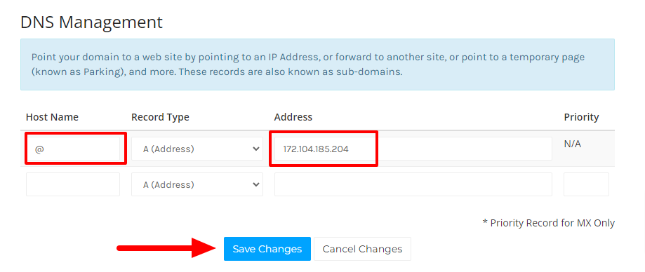 dns record berdu di anymhost