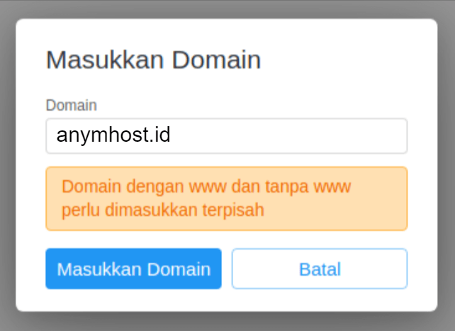 menambahkan domain ke berdu