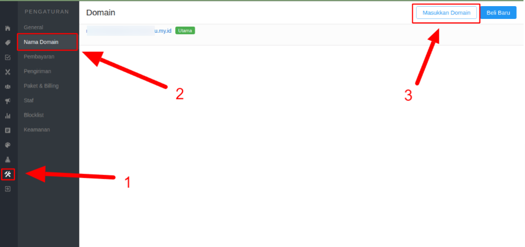 cara menghubungkan domain ke berdu