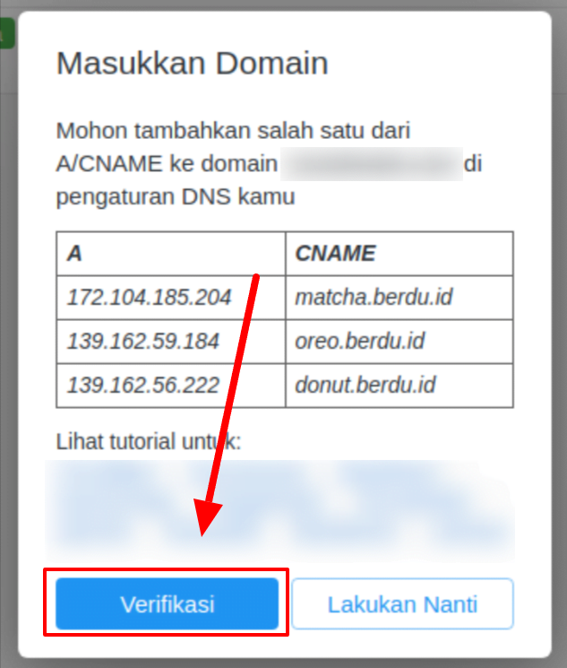 verifikasi domain berdu