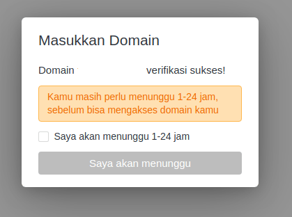 berhasil verifikasi domain berdu