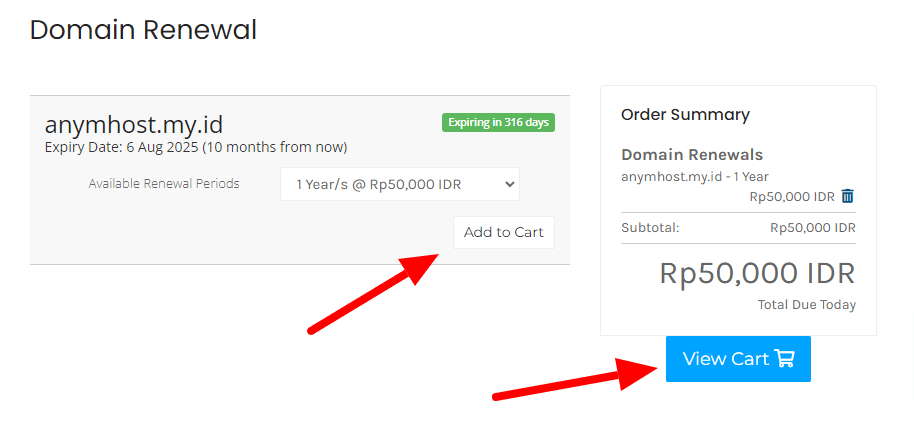renew domain anymhost