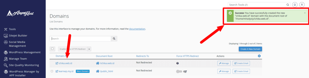 addon domain ke cpanel hosting