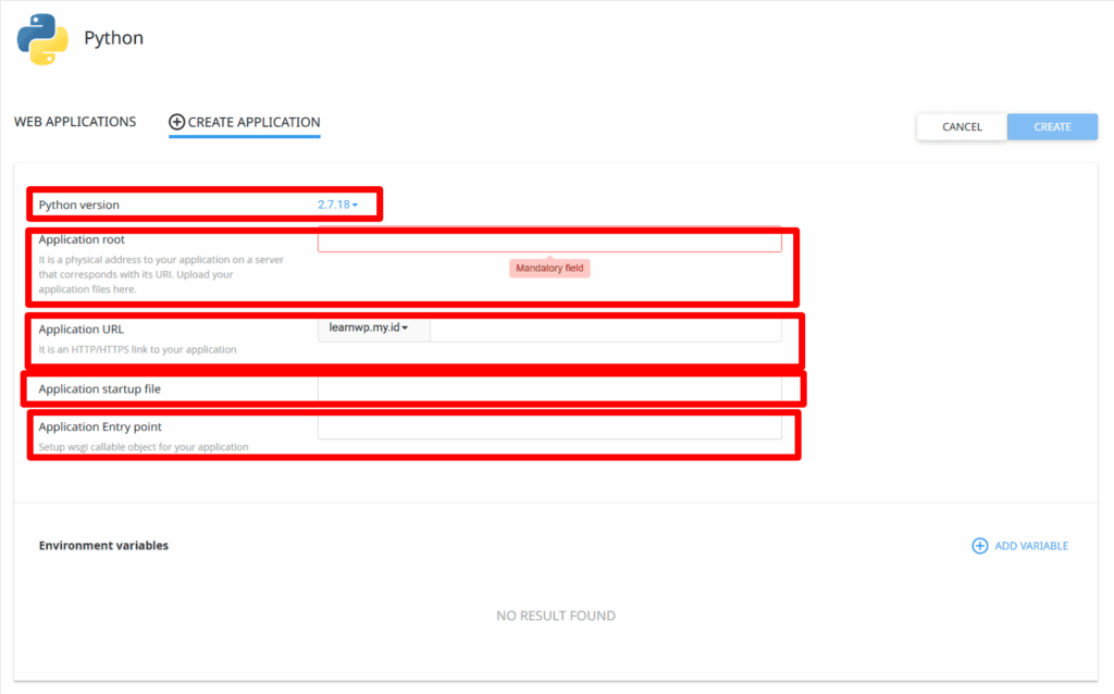setup python app in cpanel anymhost