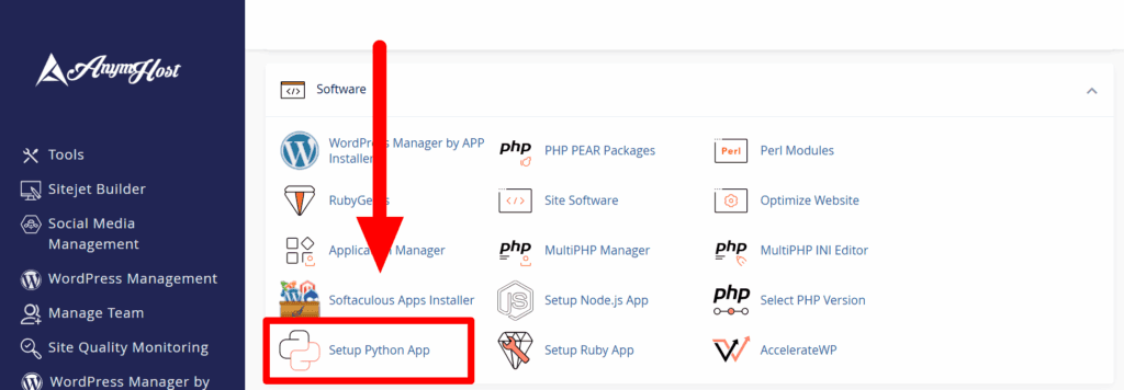 setup python app cpanel