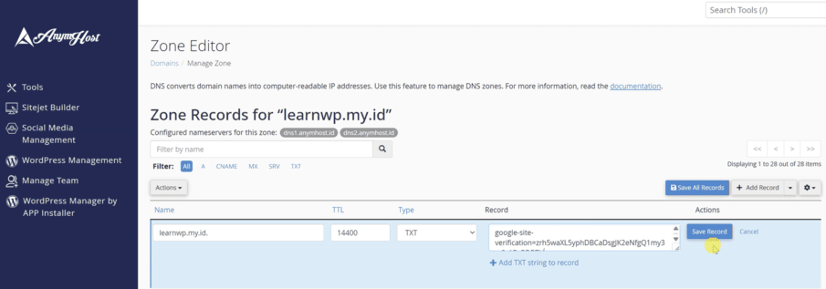 verifikasi dns google search console