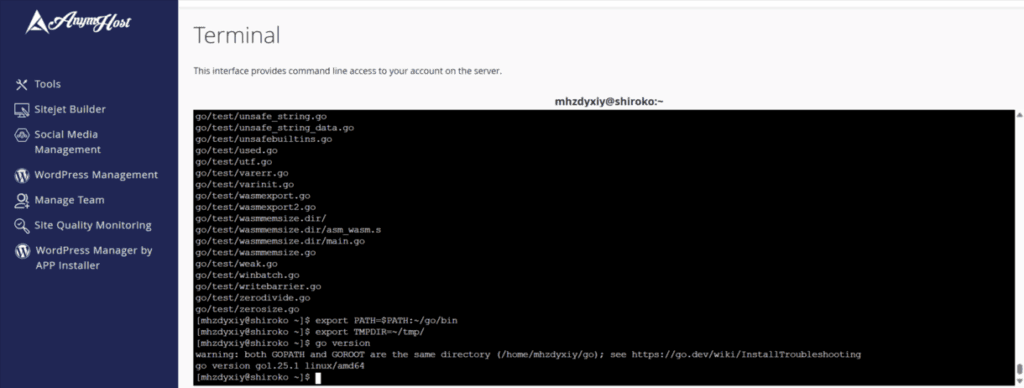 Konfigurasi Golang Cpanel